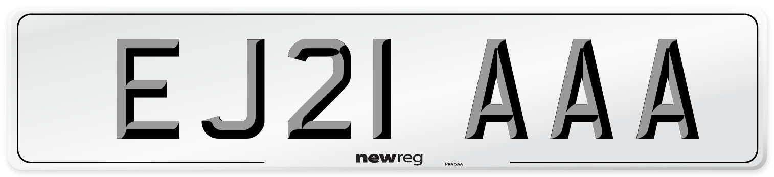 EJ21 AAA Number Plate from New Reg